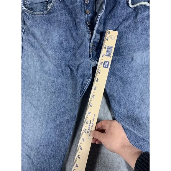 Levi's Men's 501 36x34 Original Straight Fit Button Fly Distressed Jeans - Picture 3 of 11